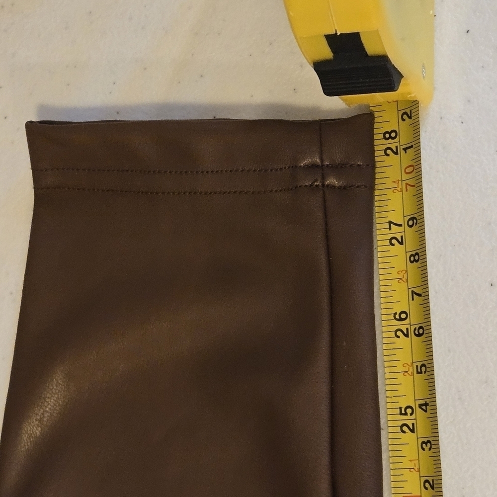 And Now This Faux Leather High Rise Pull-on Seamfront Leggings Choco Brown XS - Picture 6 of 7